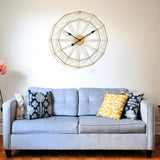 Maxbell Wall Clock Industrial Style Clock Non Ticking Clock for Office Hotel Home Aureate