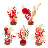 Maxbell Artificial Red Berry Branches Flower Ornament Decor for Living Room Autumn Wealth God 13cmx28cm