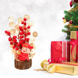 Maxbell Artificial Red Berry Branches Flower Ornament Decor for Living Room Autumn Wealth God 13cmx28cm