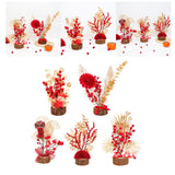 Maxbell Artificial Red Berry Branches Flower Ornament Decor for Living Room Autumn Wealth God 13cmx28cm