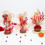 Maxbell Artificial Red Berry Branches Flower Ornament Decor for Living Room Autumn Wealth God 13cmx28cm