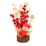 Maxbell Artificial Red Berry Branches Flower Ornament Decor for Living Room Autumn Wealth God 13cmx28cm