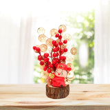 Maxbell Artificial Red Berry Branches Flower Ornament Decor for Living Room Autumn Wealth God 13cmx28cm