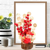 Maxbell Artificial Red Berry Branches Flower Ornament Decor for Living Room Autumn Wealth God 13cmx28cm