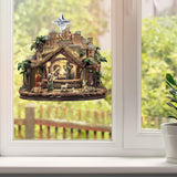 Maxbell Nativity Scene Wall Decor Stickers Waterproof for Xmas Apartment Decoration