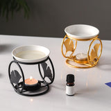 Maxbell Oil Burner Scented Wax Melt Burner Home Decoration Living Room Yoga Black