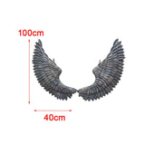 Maxbell Angel Wings Wall Hanging Decor Art Sculpture Wrought Iron Wings for Office Black