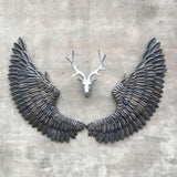 Maxbell Angel Wings Wall Hanging Decor Art Sculpture Wrought Iron Wings for Office Black