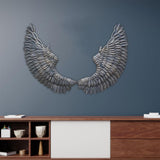 Maxbell Angel Wings Wall Hanging Decor Art Sculpture Wrought Iron Wings for Office Black
