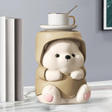 Maxbell Adorable Bear Figurine Balloon Bear Figure Arrangement Cabinet Decor brown