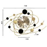 Maxbell Wall Clock Wall Hanging Metal Line Atmosphere for Bedroom Decor