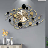 Maxbell Wall Clock Wall Hanging Metal Line Atmosphere for Bedroom Decor