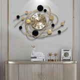 Maxbell Wall Clock Wall Hanging Metal Line Atmosphere for Bedroom Decor