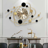 Maxbell Wall Clock Wall Hanging Metal Line Atmosphere for Bedroom Decor