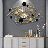 Maxbell Wall Clock Wall Hanging Metal Line Atmosphere for Bedroom Decor