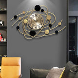 Maxbell Wall Clock Wall Hanging Metal Line Atmosphere for Bedroom Decor