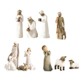 Maxbell Nativity Scene Statue Manger Figurine Artwork Crafts for Bedroom Decor White 6pcs