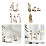 Maxbell Nativity Scene Statue Manger Figurine Artwork Crafts for Bedroom Decor White 6pcs