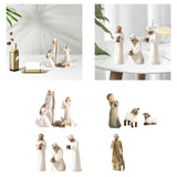 Maxbell Nativity Scene Statue Manger Figurine Artwork Crafts for Bedroom Decor White 6pcs