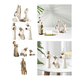 Maxbell Nativity Scene Statue Manger Figurine Artwork Crafts for Bedroom Decor White 6pcs