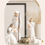 Maxbell Nativity Scene Statue Manger Figurine Artwork Crafts for Bedroom Decor White 6pcs