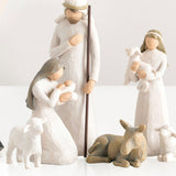 Maxbell Nativity Scene Statue Manger Figurine Artwork Crafts for Bedroom Decor White 6pcs