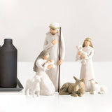 Maxbell Nativity Scene Statue Manger Figurine Artwork Crafts for Bedroom Decor White 6pcs