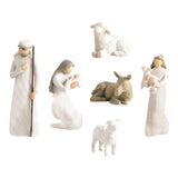 Maxbell Nativity Scene Statue Manger Figurine Artwork Crafts for Bedroom Decor White 6pcs