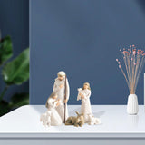 Maxbell Nativity Scene Statue Manger Figurine Artwork Crafts for Bedroom Decor White 6pcs