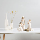 Maxbell Nativity Scene Statue Manger Figurine Artwork Crafts for Bedroom Decor White 6pcs
