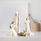 Maxbell Nativity Scene Statue Manger Figurine Artwork Crafts for Bedroom Decor White 6pcs