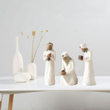 Maxbell Nativity Scene Statue Manger Figurine Artwork Crafts for Bedroom Decor Wise Man 3pcs