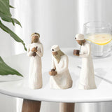 Maxbell Nativity Scene Statue Manger Figurine Artwork Crafts for Bedroom Decor Wise Man 3pcs
