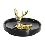 Maxbell Modern Reindeer Figurine Animal Statue Sculpture for Bookshelf Cabinet Decor Sitting