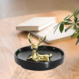 Maxbell Modern Reindeer Figurine Animal Statue Sculpture for Bookshelf Cabinet Decor Sitting