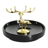 Maxbell Modern Reindeer Figurine Animal Statue Sculpture for Bookshelf Cabinet Decor Standing
