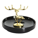 Maxbell Modern Reindeer Figurine Animal Statue Sculpture for Bookshelf Cabinet Decor Standing