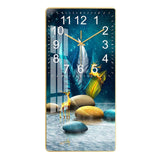 Maxbell Ceramic Wall Clock Sweep Movement Kitchen Island Landscape Hanging Clocks Leaves