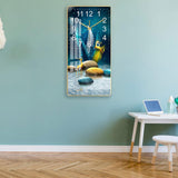 Maxbell Ceramic Wall Clock Sweep Movement Kitchen Island Landscape Hanging Clocks Leaves