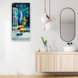 Maxbell Ceramic Wall Clock Sweep Movement Kitchen Island Landscape Hanging Clocks Leaves