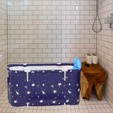 Maxbell Rectangle Foldable Adults Shower Bathing Tub for SPA Indoor Outdoor Star