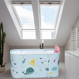 Maxbell Rectangle Foldable Adults Shower Bathing Tub for SPA Indoor Outdoor Sea