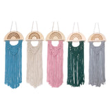 Maxbell Macrame Hair Bow Holder Sturdy Rope Hanging Hair Clips Hanger for Wall Gift Blue