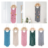 Maxbell Macrame Hair Bow Holder Sturdy Rope Hanging Hair Clips Hanger for Wall Gift Blue