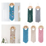 Maxbell Macrame Hair Bow Holder Sturdy Rope Hanging Hair Clips Hanger for Wall Gift Blue