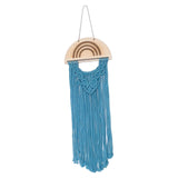 Maxbell Macrame Hair Bow Holder Sturdy Rope Hanging Hair Clips Hanger for Wall Gift Blue