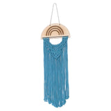 Maxbell Macrame Hair Bow Holder Sturdy Rope Hanging Hair Clips Hanger for Wall Gift Blue