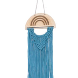 Maxbell Macrame Hair Bow Holder Sturdy Rope Hanging Hair Clips Hanger for Wall Gift Blue