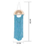 Maxbell Macrame Hair Bow Holder Sturdy Rope Hanging Hair Clips Hanger for Wall Gift Blue