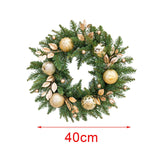Maxbell Door Front Wreath Holiday Balls Decorative Artificial Green Leaves Wreath